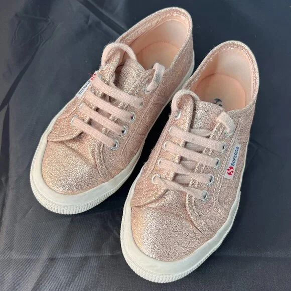 SUPERGA kids metallic canvas pink skin size size 11 - Picture 1 of 8